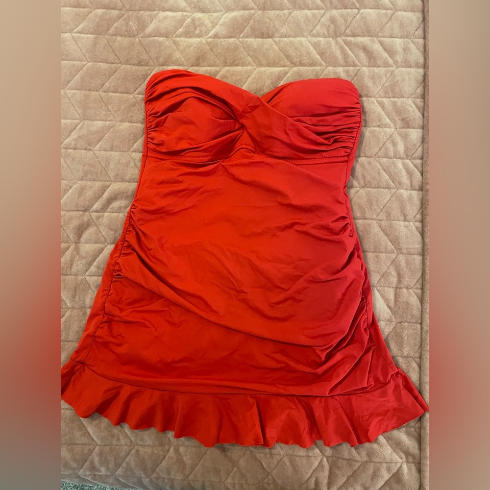 Red one piece swimsuit size 10